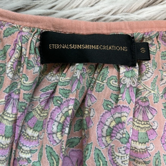 Eternal Sunshine Creations Boho Folk Floral Top Lace Crochet Detail Small - Picture 7 of 10